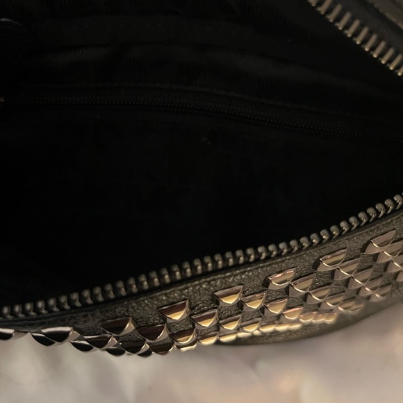 NWT Michael Kors Rhea studded belt bag Fanny pack! HTF black leather w/ graphite - Picture 4 of 12